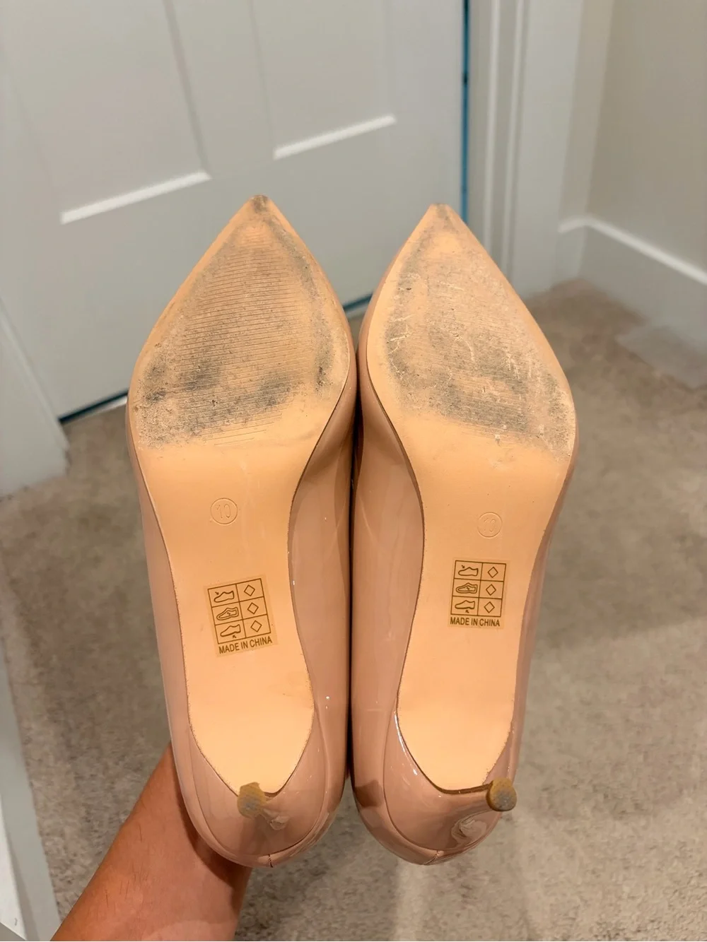 Classic Nude Patent Pointed-Toe Pumps
